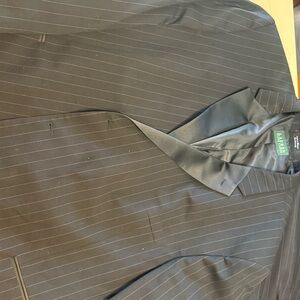 Ralph Lauren Black Pinstripe Blazer with Satin Lapel